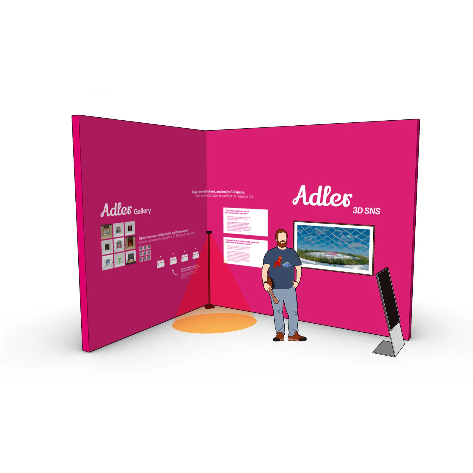 ADLER corporate booth design, 3D rendering