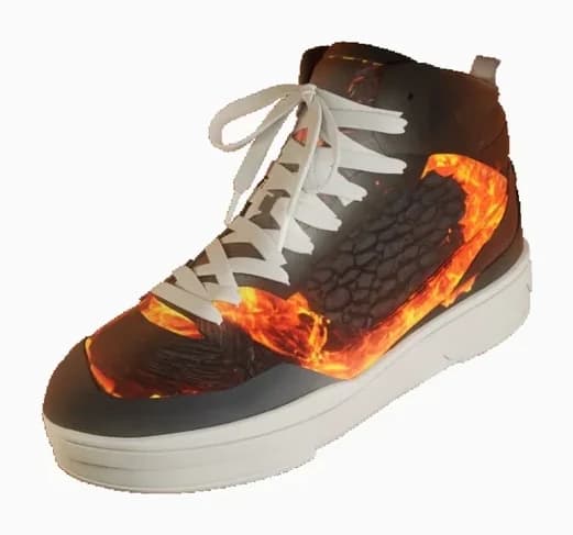 Basketball shoe render with applied texture 2